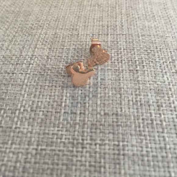 Rose Gold Mickey Mouse Earrings - Picture 3 of 7